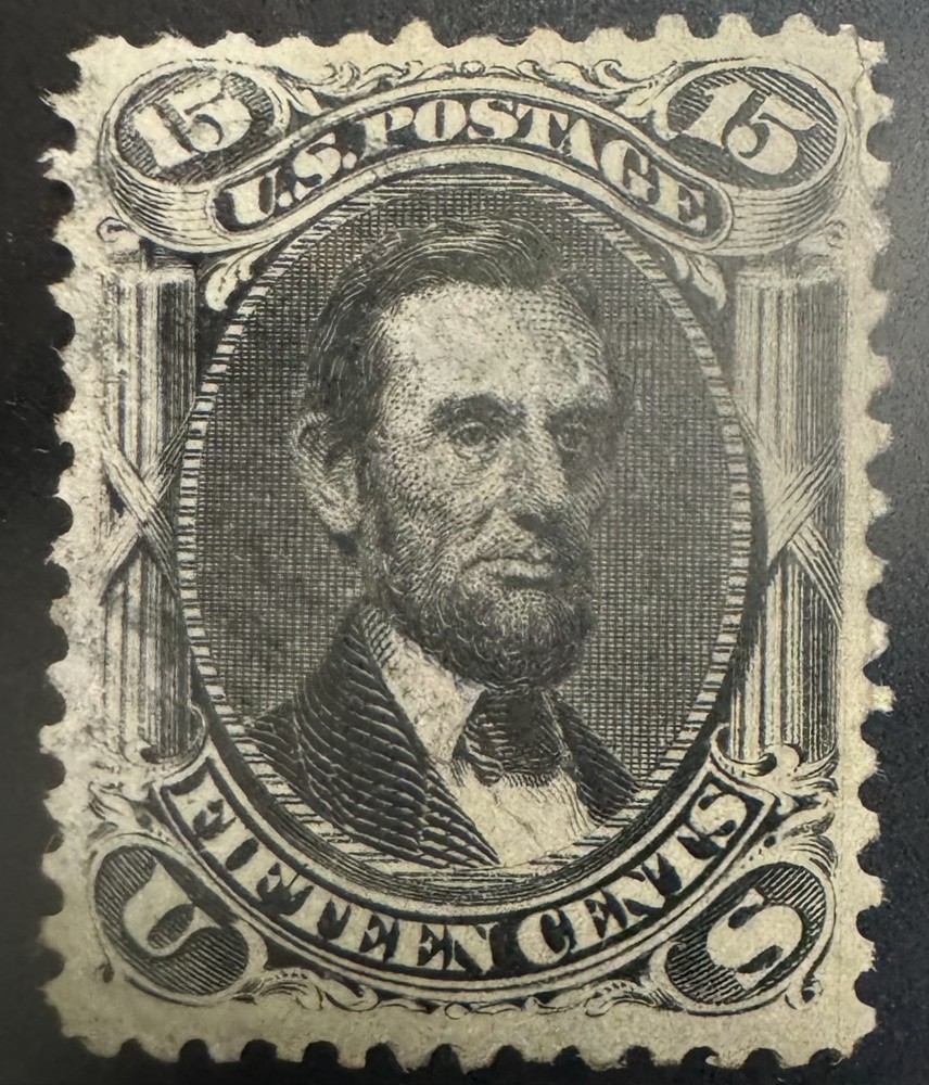 SCOTT #77 15c BLACK, VF-MNG, REGUMMED; NICE COLOR/IMPRESSION; CAT $1900-APS!