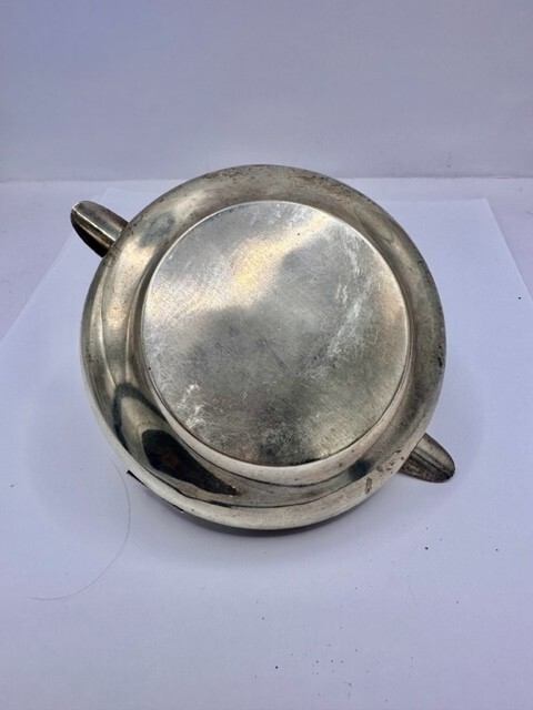 Art Deco Solid Hallmarked Silver Ashtray & Matchbox Holder 100g Table Ware 1929