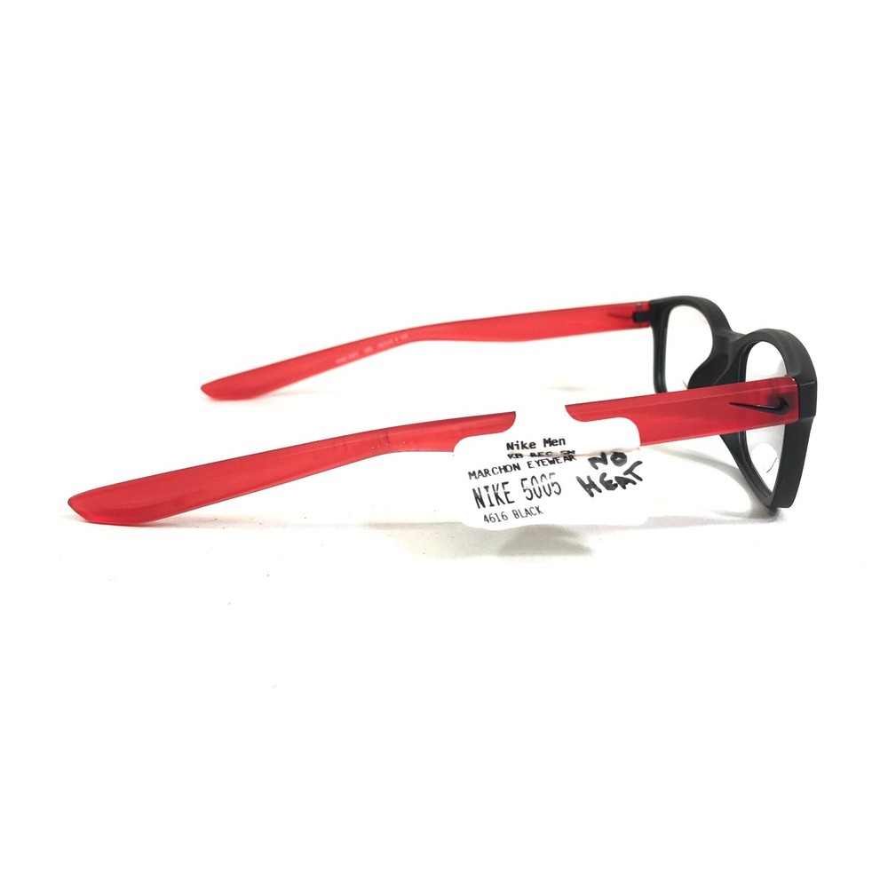 Nike Kids Eyeglasses Frames 5005 006 Black Matte Clear Red Rectangular 46-16-125
