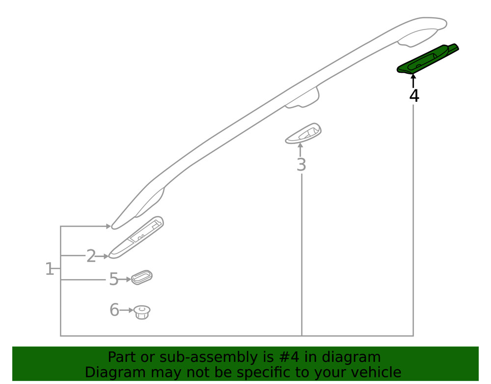 Genuine Subaru Rail Assembly Protector 91192sj050
