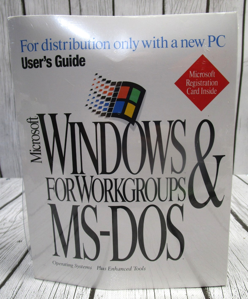 Microsoft MS-DOS and Windows for Workgroups Full Version w/Manual New Sealed