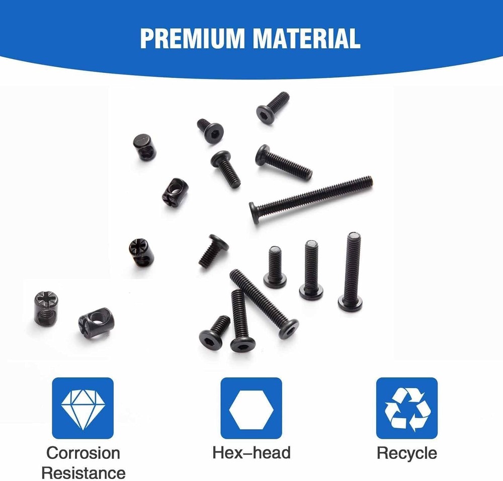 Corrosion-Resistant Crib Screws Hardware Kit - 32 M6 Screws for Stability