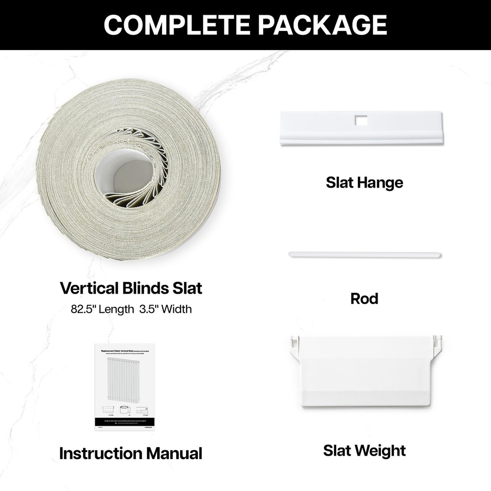 Light Filtering Vertical Blinds Replacement Slats – Polyester Fabric for Slid...