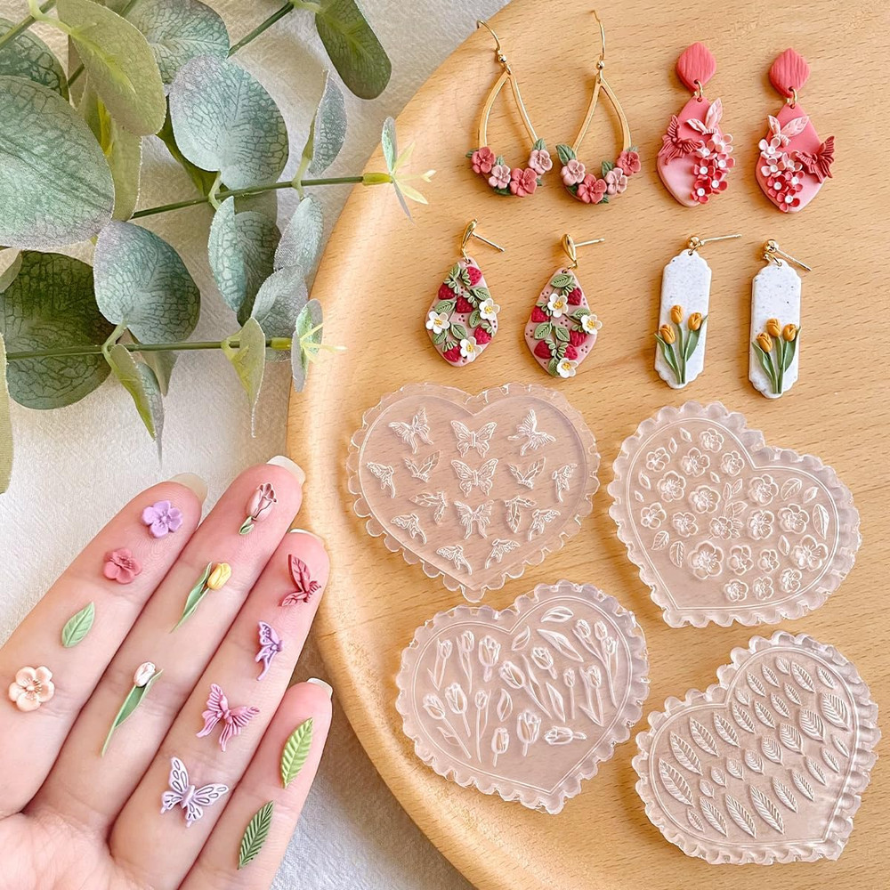Spring Polymer Clay Molds, Polymer Clay Silicone Molds, Flower Polymer Clay Mini
