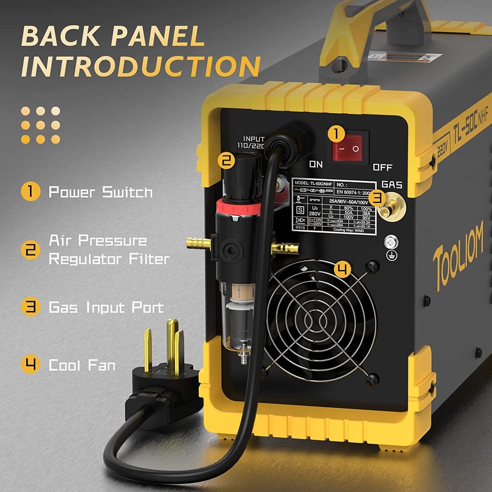 50A Non-HF Plasma Cutter Machine Non-Touch Pilot ARC 110/220V Cutting Machine