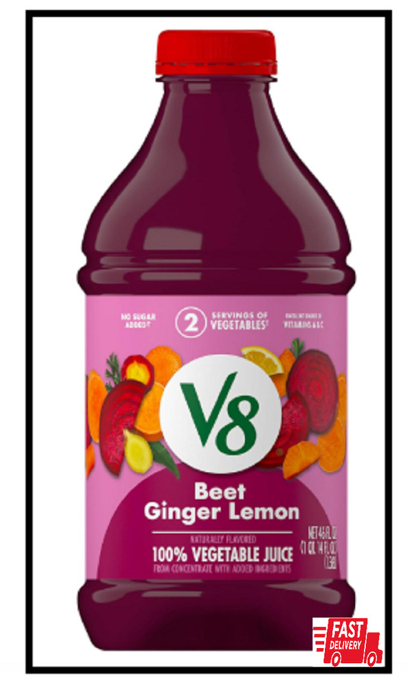 V8 Beet Ginger Lemon 100% Vegetable Juice 46 fl oz Bottle