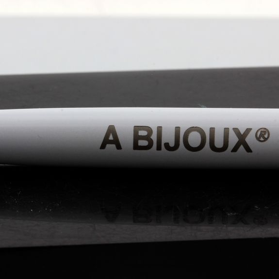 Yellow Opal Mineral Pen. White Color.