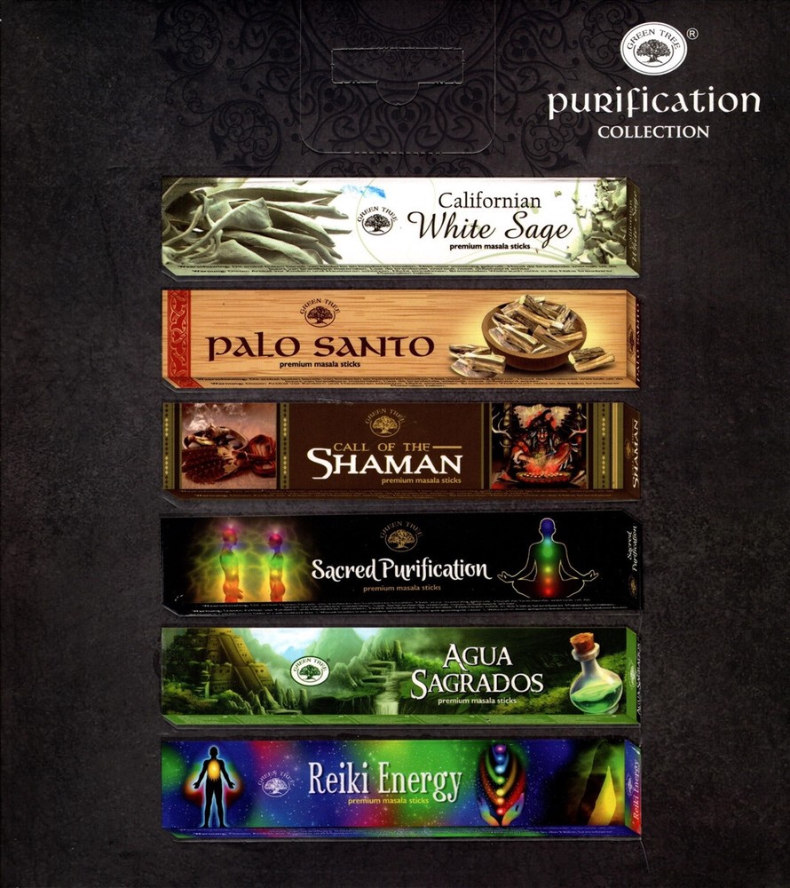 Green Tree Incense Purification Collection Series Gift box 6 Packs Burner Bundle