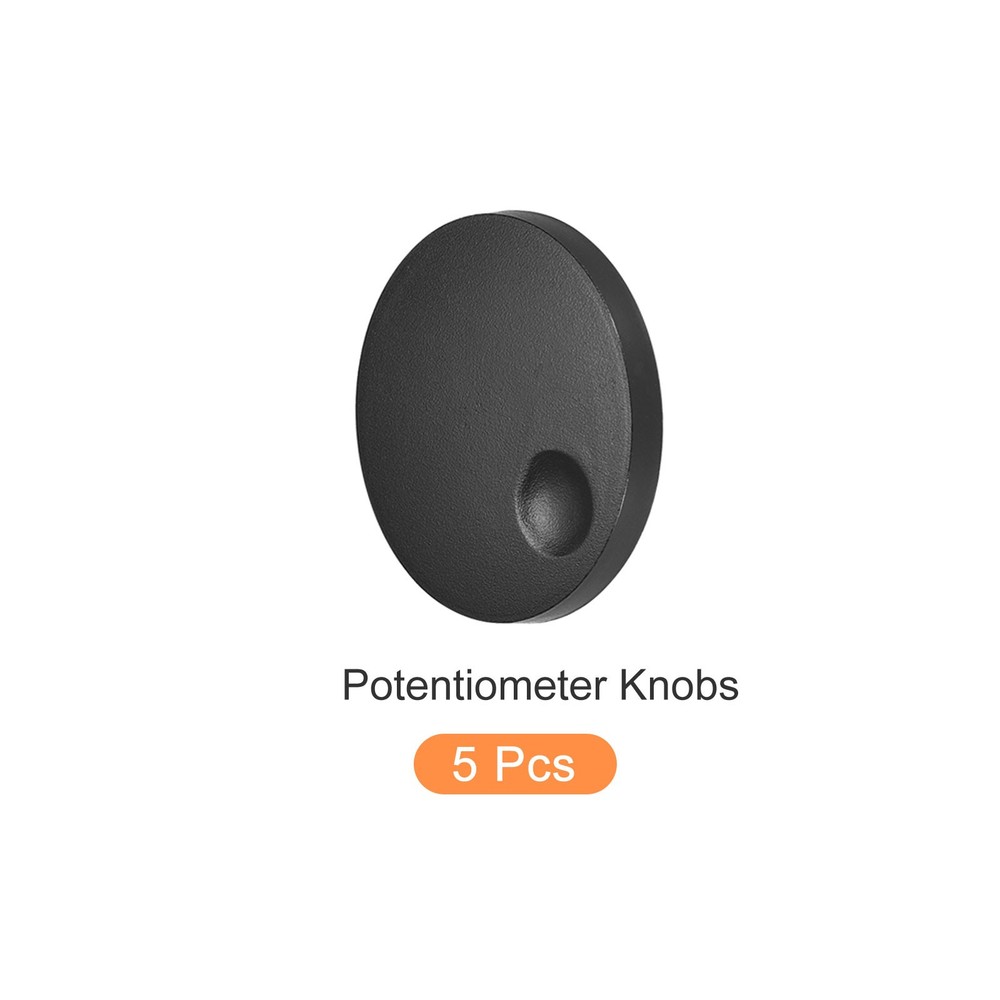 5 x Potentiometer Control Knob D Type Push-Pull Cap Straight Plastic Black