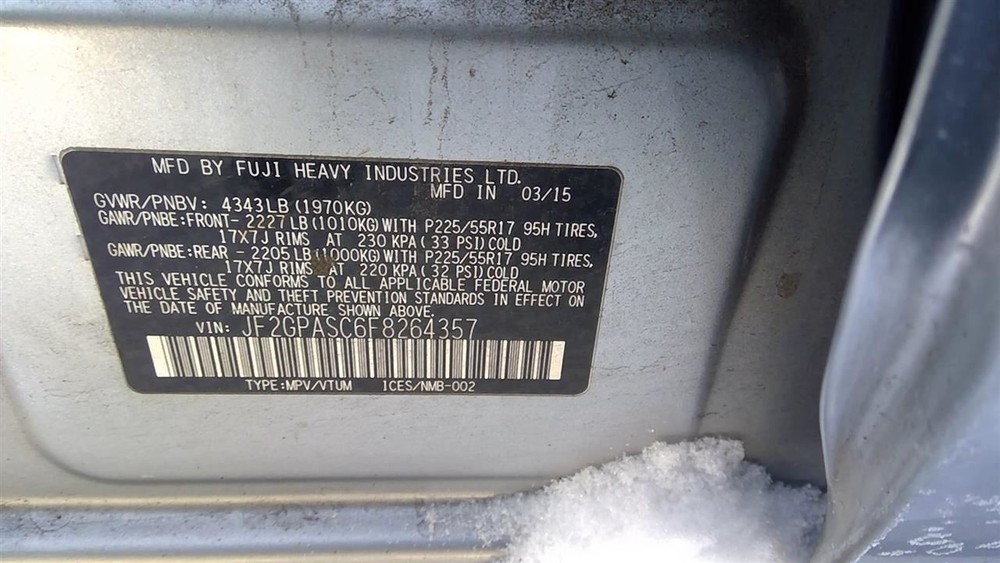 XV CROSST 2015 Transmission Shift 2071621