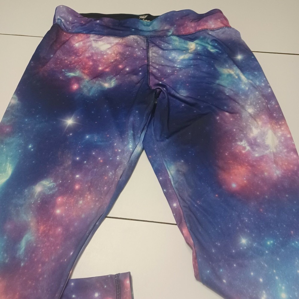 Zone Pro Women Pant Purple Galaxy Stretch Pull Ons Plus 3X Polyester Leggings