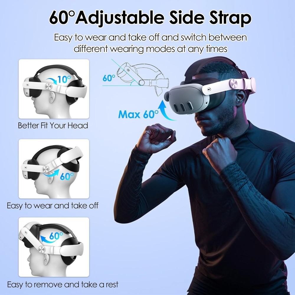 Ergonomic Adjustable Head Strap for Oculus Quest 3/Quest 3S - Ultimate Comfort