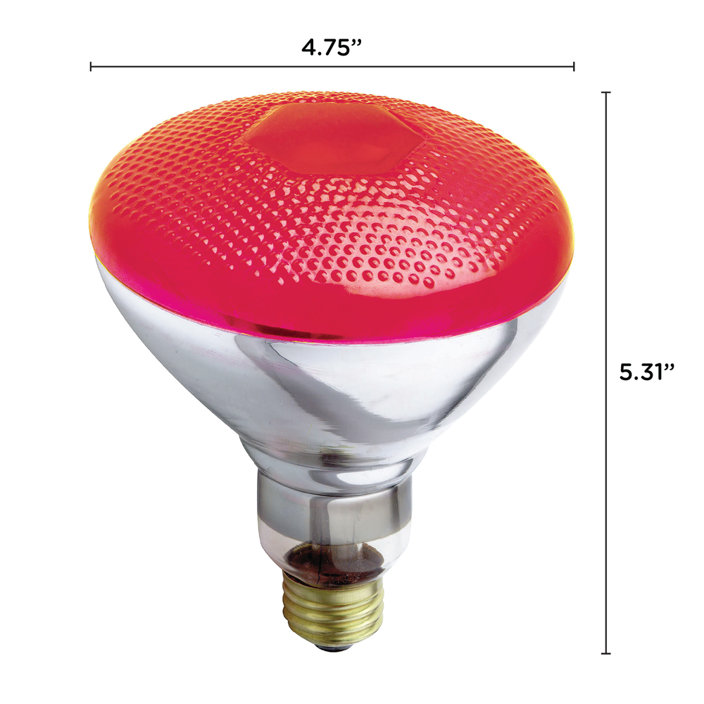 Satco S4424 RED Reflector Bulb Floodlight 100W BR38 120V Medium E26 Base 100BR38