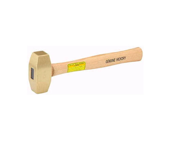 2 Pound Solid Brass Hammer with Hickory Wood Handle Non Marring Non Sparking 2lb