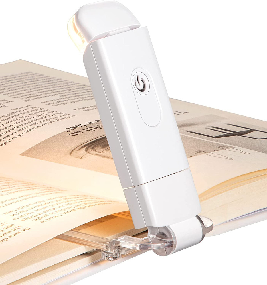 USB Rechargeable Book Light, Warm White, Brightness Adjustable for Eye-Protectio