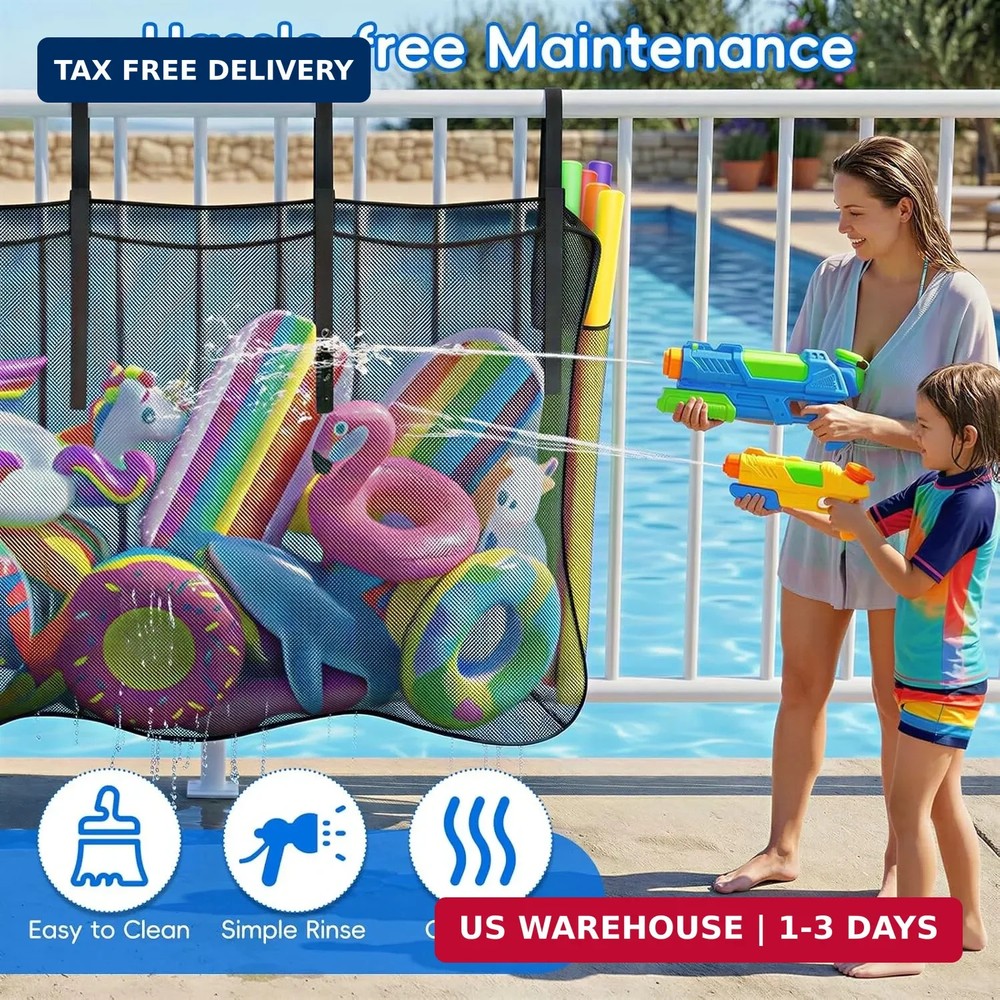 Housolution Pool Float Storage Net, 66.9'' x 15.7'' x 47.2'' Large Pool Storage