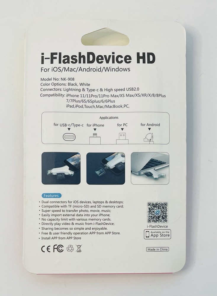 Flash Drive 4 In 1 USB Micro SD TF Memory Card Reader Adapter iPhone Android PC