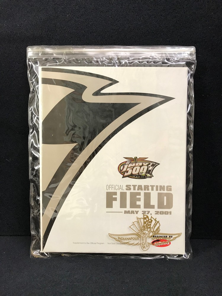 2001 Indy 500 Offical Race Program with Starting Field Poster