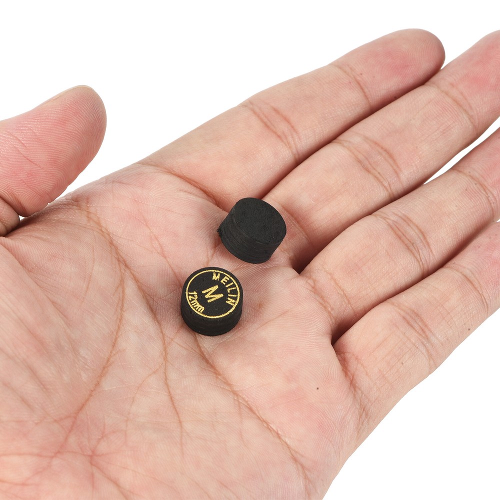 12mm Billiard Stick Tips, 2pcs Medium Multiple Layer Billiard Accessories, Black