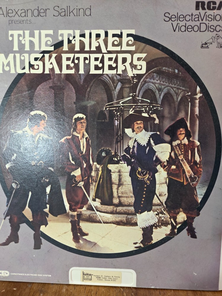 The Three Musketeers CED Video Disc Selectavision Vintage