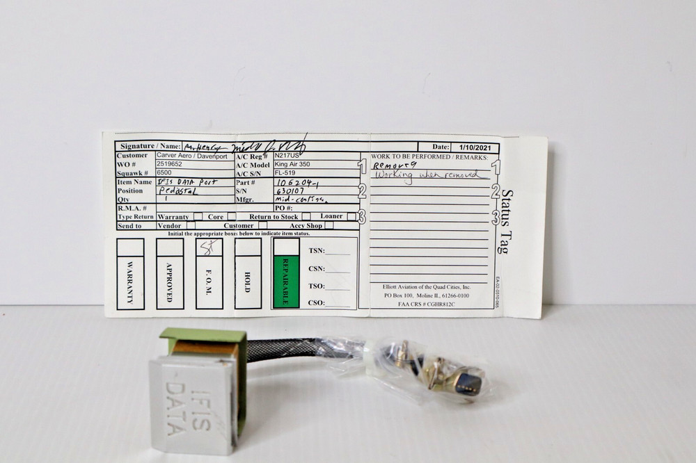 Mid-Continent 106204-1 IFIS Data Port - Removed Working