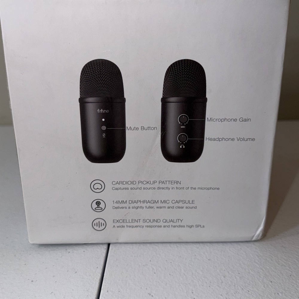 FIFINE USB Podcast Microphone, Black (K678)