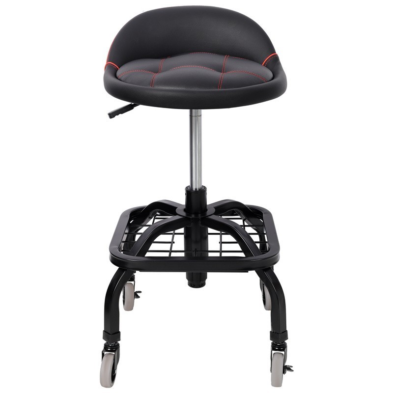 Rolling Shop Stool Mechanics Garage Stool Adjustable Work Seat Creeper w/ Wheels
