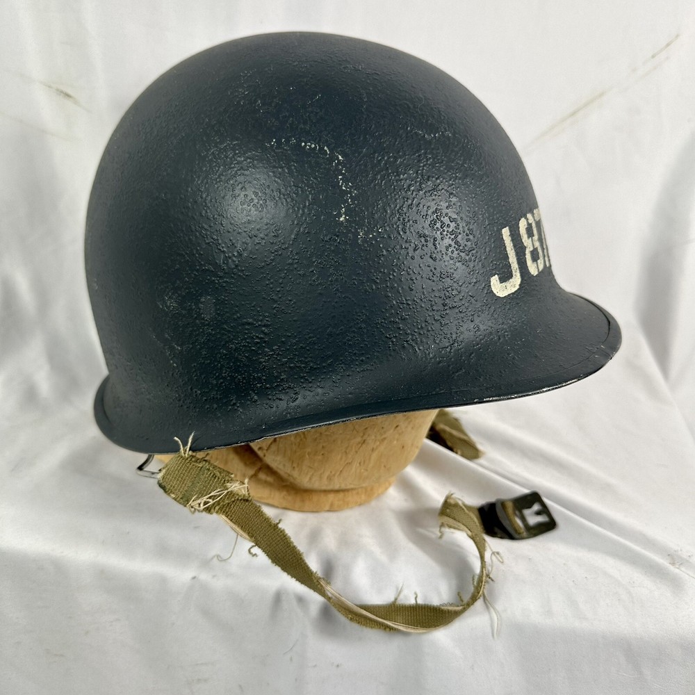 Original WWII US Navy Painted M-1 Helmet Stenciled