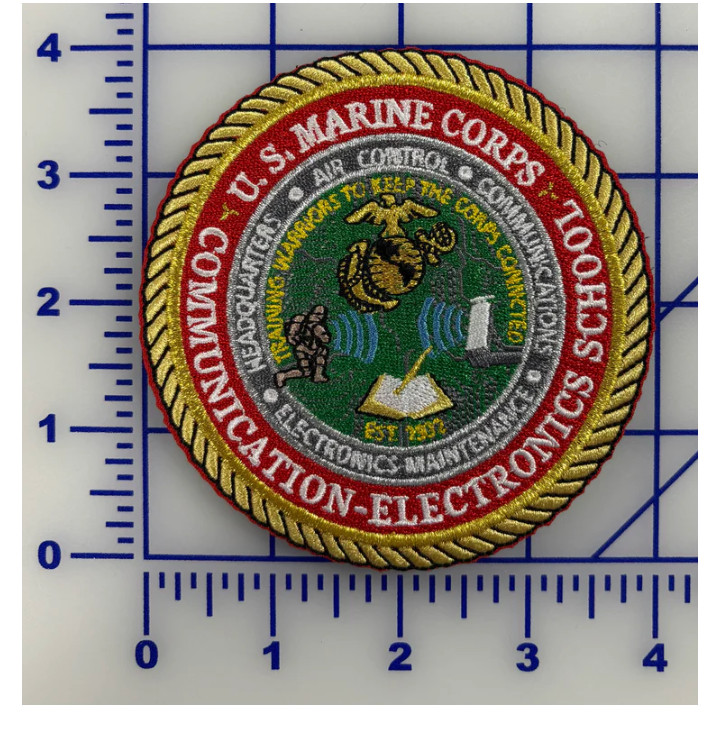 MARINE CORPS COMMUNICATION ELECTRONICS SCHOOL EMBROIDERED PATCH