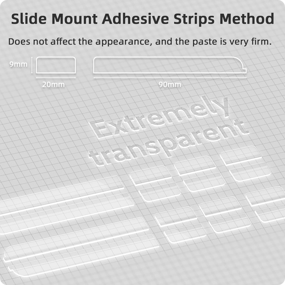 Privacy Screen Adhesive Strips and Slide Replacements Kits, black screen