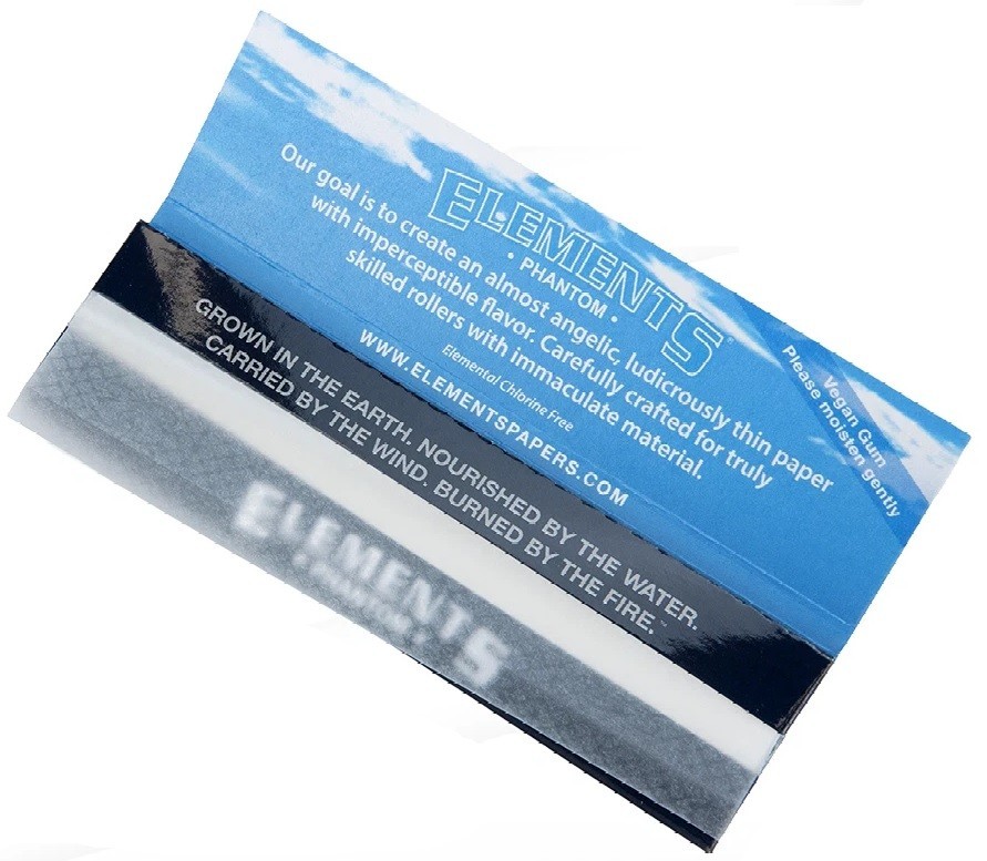 New! Elements King Size Wide Phantom Rolling Papers Phenomenally Thin - Full Box