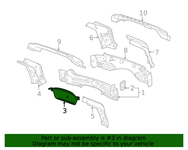 Genuine GM Front Floor Panel Extension 20756238