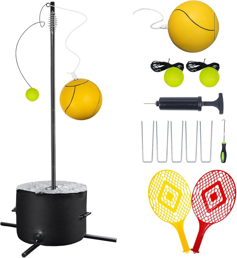 Tetherball Tennis&Tetherball Set,Heavy Duty Tetherball Equipment with Pole for B