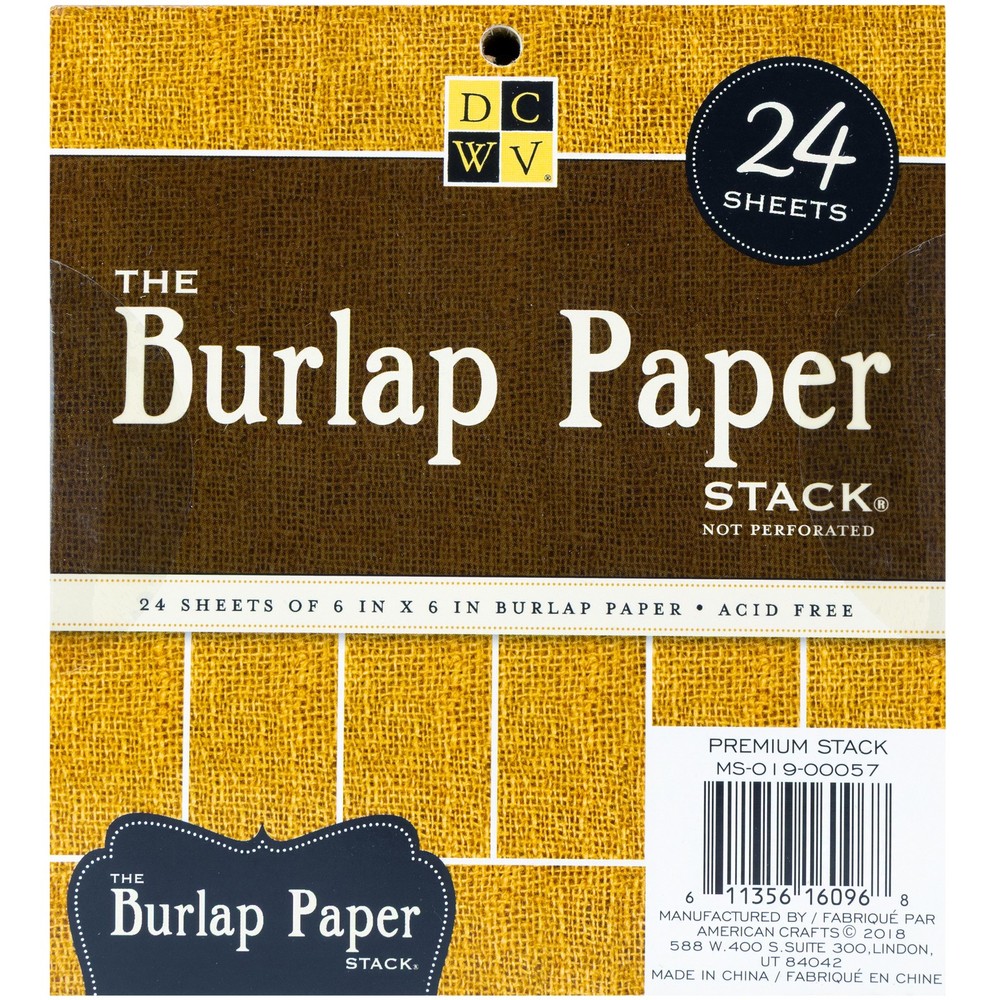 DCWV Single-Sided Specialty Stack 6"X6" 24/Pkg-Burlap, 6 Designs/4 Each