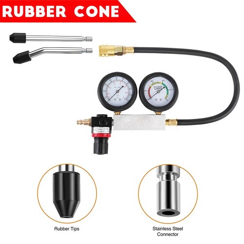 Cylinder Leak Down Tester Kit Car Engine Pressure Gauge Test Detector Tool Set