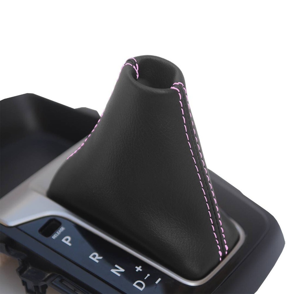 Fits 13-15 Hyundai Elantra Leather Automatic Shift Boot Cover Pink Stitch