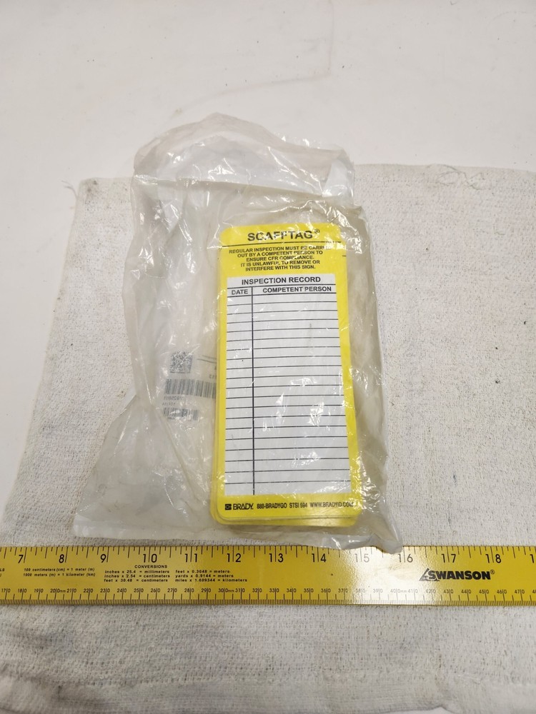 Brady SCAF-STS1594 Scaffold Inspection Tag Inserts (100 Pack)
