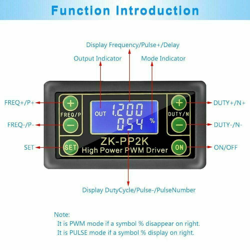 High Power PWM & Pulse Signal Generator Frequency Duty Cycle Adjustable Driver