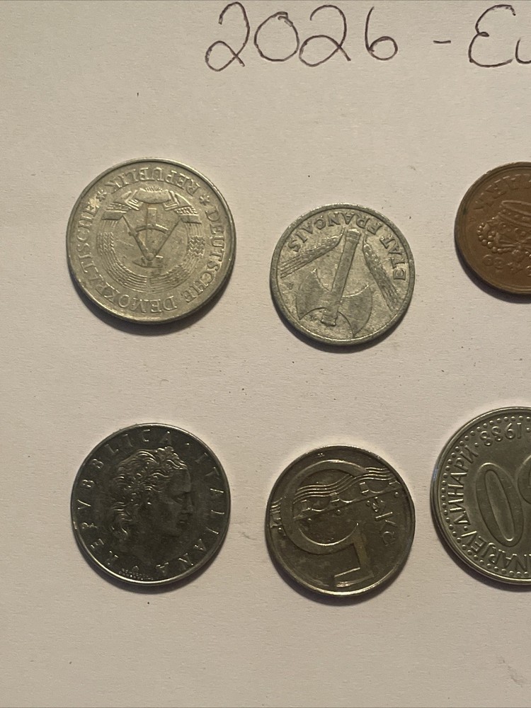 10 Europe 🪙 Different Coins Years Counties Denomination . 🇮🇹🇩🇪🇫🇷