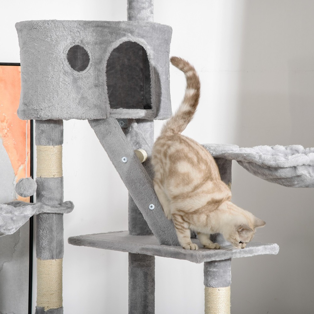 Floor to Ceiling Cat Tree, 94.5"-102.5" Adjustable Height Cat Tower