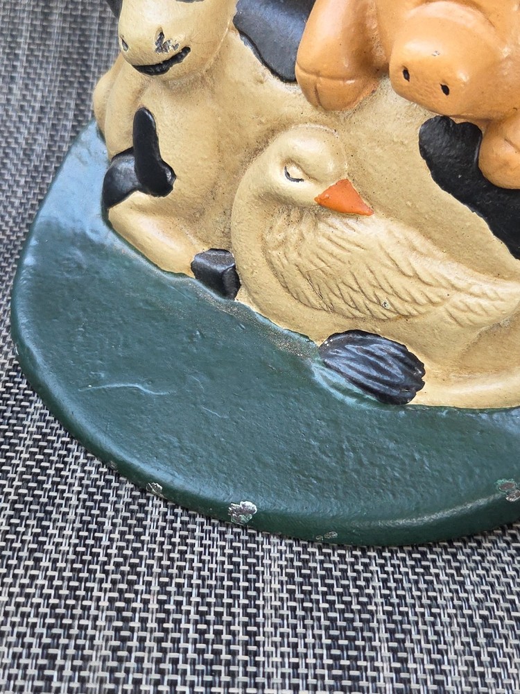  VINTAGE IRON FARM ANIMALS DOORS STOP