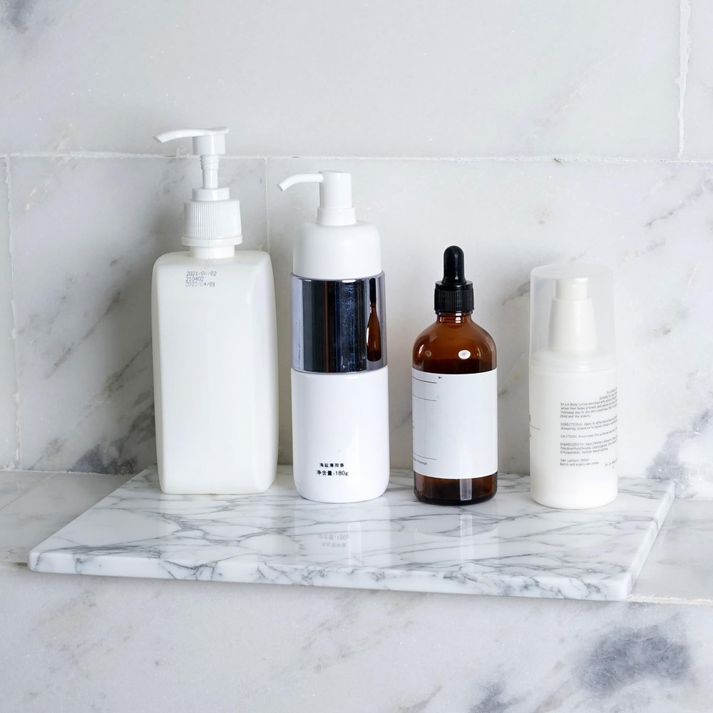 Italian Natural Marble Cutting Board for Kitchen Pastry Bread Macaron Display...