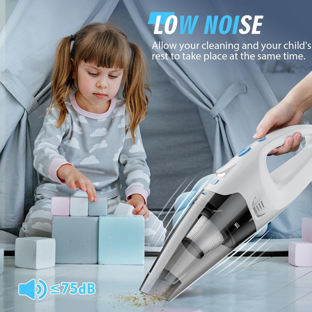 Handheld Vacuum Cordless, 6KPA Strong Suction & 25 Mins Runtime, 1.... Fast Ship
