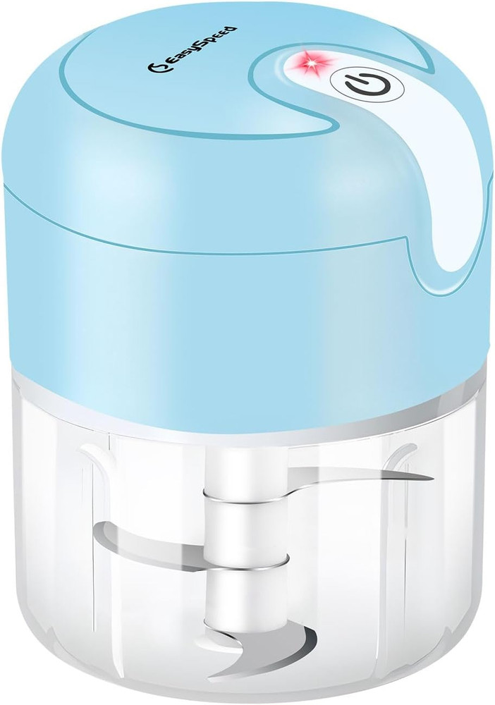 Portable Electric Garlic Chopper, Mini USB Food Processor with 3 Sharp Blades