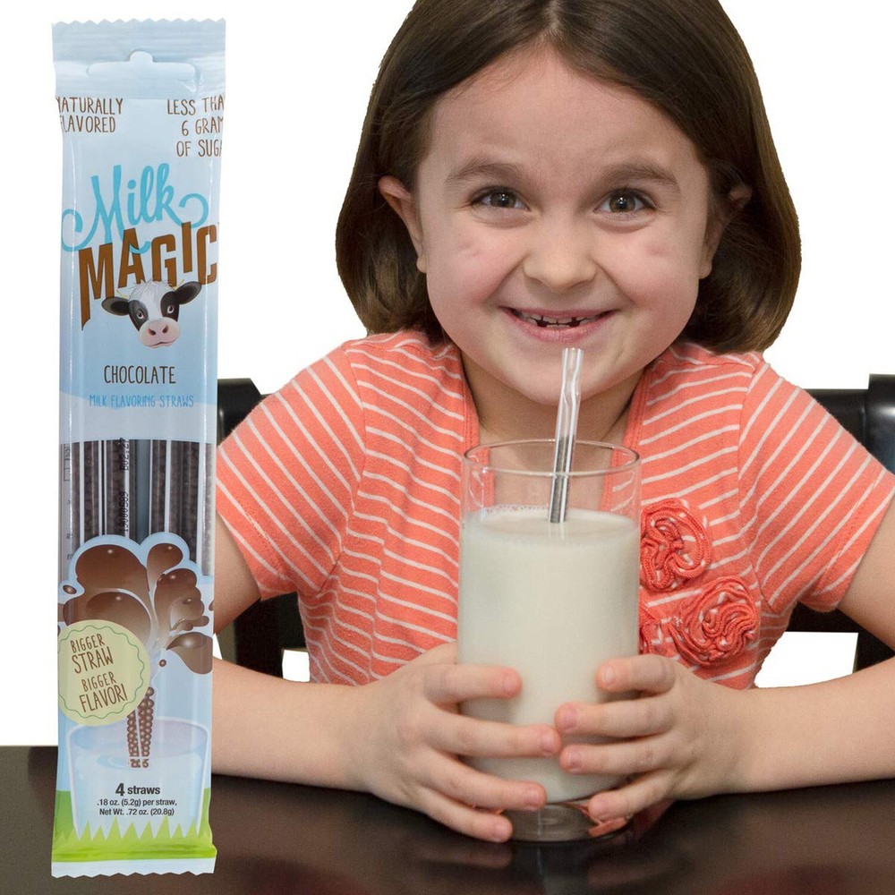 Milk Magic Chocolate Flavor Straws, Single 4ct Package
