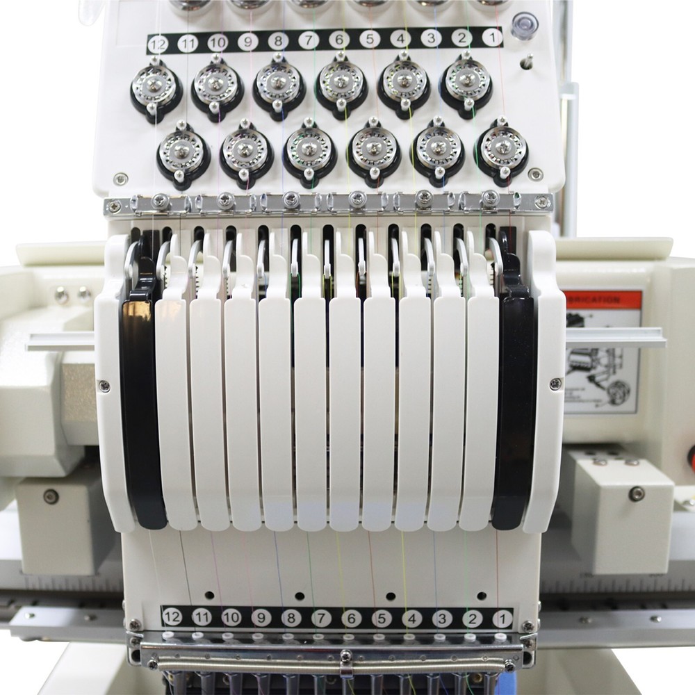 12 Needle Single Head Auto Embroidery Machine Computerized Sewing 110-220V
