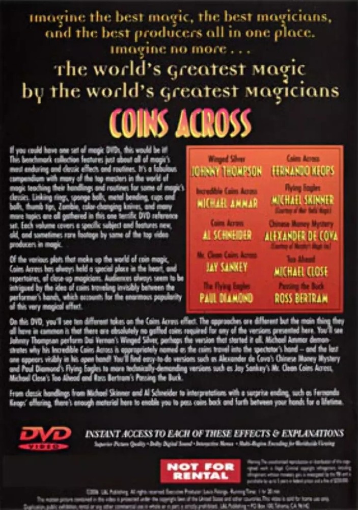 World's Greatest Magic: Coins Across - DVD