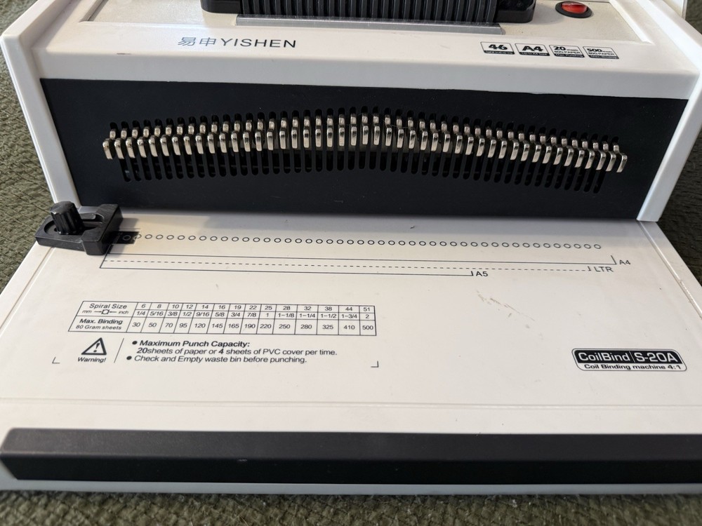 YISHEN S-20A CoilBind Office Binding Machine Document Binder