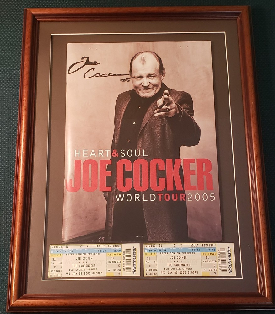 Joe Cocker Heart & Soul program Autographed, Professionally framed plus more
