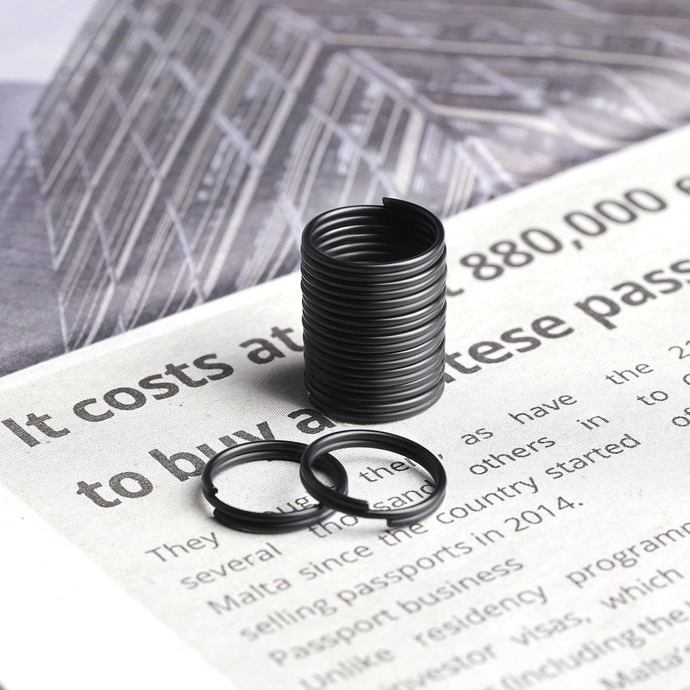200pcs 12mm Mini Split Jump Ring with Double Loops 12mm, Black